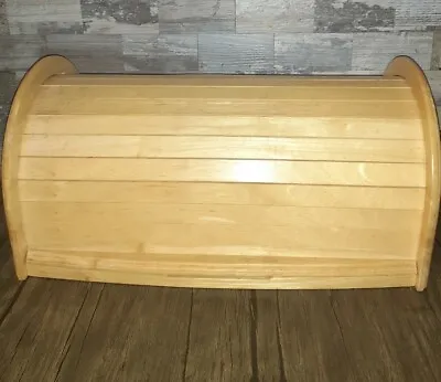 Roll Top Light Oak Wood Bread Box By Kamenstein Corp 15 X8 X9  NICE • $16.43