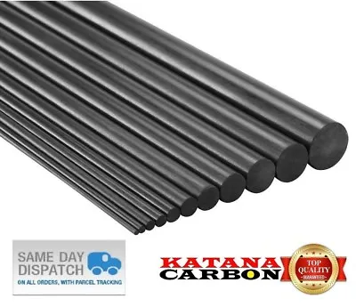 1x Diameter 4mm X Length 800mm (0.8 M) Premium 100% Carbon Fiber Rod (Pultruded) • £2.96