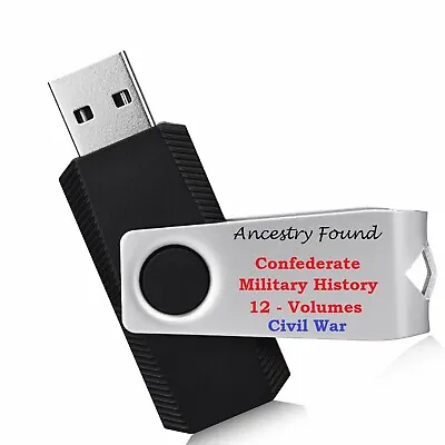 CONFEDERATE MILITARY HISTORY - 12 Volume Set - Books On USB Flash Drive • $10.95