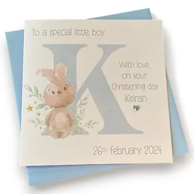 Personalised Boys Christening Day Card- Any Wording Godson Son Nephew Grandson • £2.99
