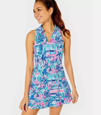 178 Nwt Lilly Pulitzer Dana Dress Upf 50+ Luxletic Ravello Blue Perfect Match Xs • $11.50