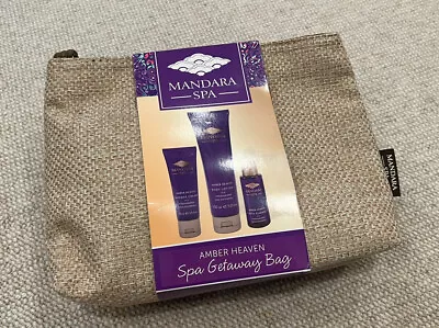 Mandara Spa Amber Heaven Pamper Set With Toiletries Case Spa Gift Set Christmas • £19.80