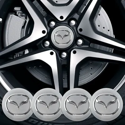 4PCS 56mm Car Wheel Center Caps Sticker Hub Caps Logo Decals For Mazda Silver • $9.99