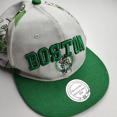 Boston Celtics Hat Snapback Cap NBA Harwood Classics Mitchell And Ness VGC Logo • $11.69