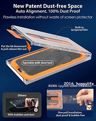 $23.99 • Buy 2x For IPhone 14 Pro Max Glass Full Screen Protector Auto-Alignment Kit Private