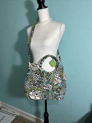 Vera Bradley Island Blooms Tote Bag Blue Green White Black Quilted • $30