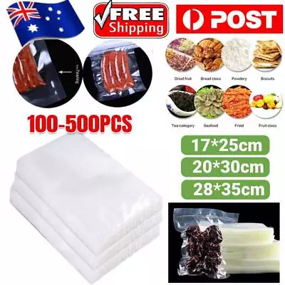 100-500X Textured Vaccum Food Sealer Bags Precut Saver Storage Vac Seal Cryovac • $39.36