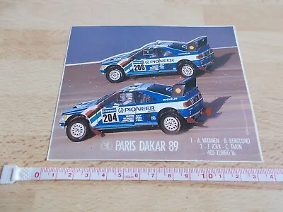 Sticker Paris Dakar 89 - Vatanen/Berglund - Ickx / Tarin • $3.38