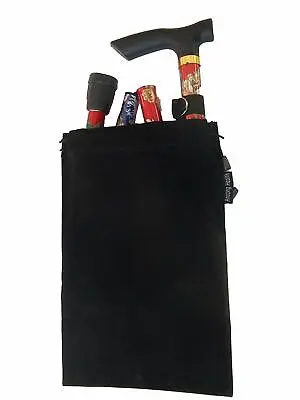 Folding Walking Stick Holder- Soft Feel With Drawstring (Black) • £3.99