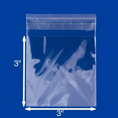 3  X 3   Clear Self Adhesive Resealable Cellophane Poly OPP Bags 3x3 - 100 Pcs • $6.50