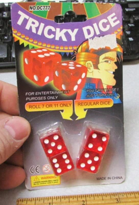 £5.76 • Buy Novelty Tickey Dice Loaded Dice, One Set Only Rolls 7 Or 11, Other Is Regular