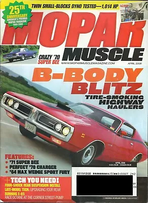 Mopar Muscle Magazine April 2008 Good Condition Dodge Plymouth Chrysler • $8.50