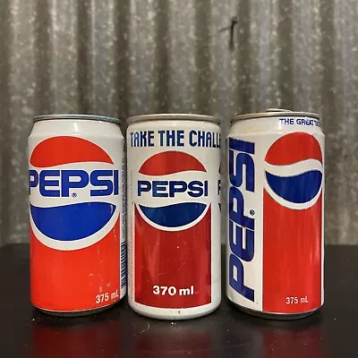 SET OF 3 X PEPSI COLA Vintage Australian Soft Drink Cans - RARE • $71.90