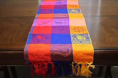 Mexican Nautical Table Runner Colorful Sea  Designs Lightweight 13.75  X 100   • $15.99