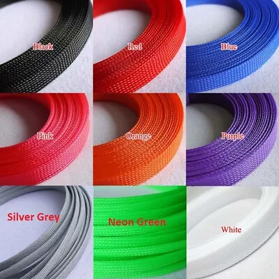 3mm To 80mm Braided Cable Sleeving Sheathing Expandable Wire Harness Many Colour • £2.26