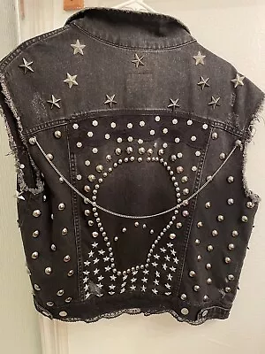 Zara Denim Spike Stud Jacket • $50