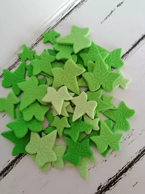 24 EDIBLE IVY LEAVES IN 3 SIZES AND Different Shades Of Green Cupcake Flowers Su • £5