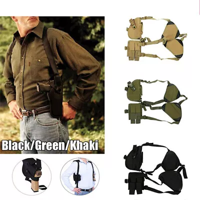 Military Tactical Shoulder Pistol Gun Holster Magazine Outdoor Pouch Phone Bag • £9.15