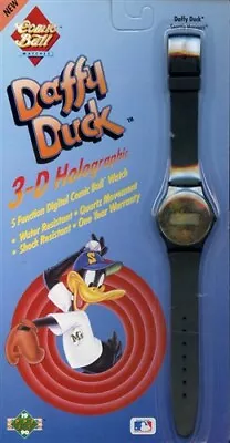 Black 1990 Comic Ball 3-d Holographic Watch Daffy Duck Seattle Mariners • $13.66