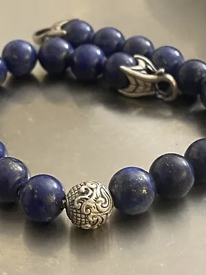 David Yurman Men's Spiritual Bead Bracelet Lapis Lazuli Waves Bead 8.5”Total • $325