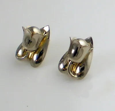 Vintage Elegant McClelland & Barclay Sterling Silver Tulip Flower Clip Earrings • $159