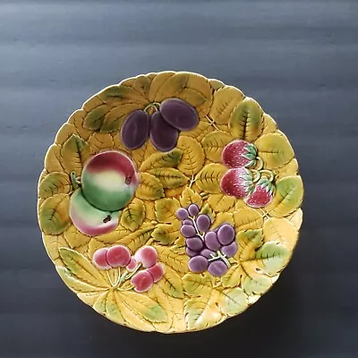 Vtg Large Sarreguemines Majolica Fruit Serving Platter Plate France Pottery • $49