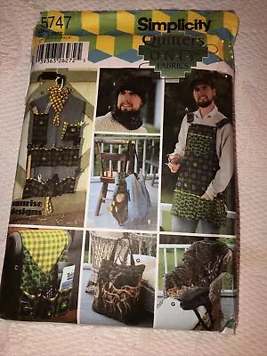 Uncut Simplicity Men’s Apron Log Carrier Tool Organizer Hat Face Warmer Sew 5747 • $7.99