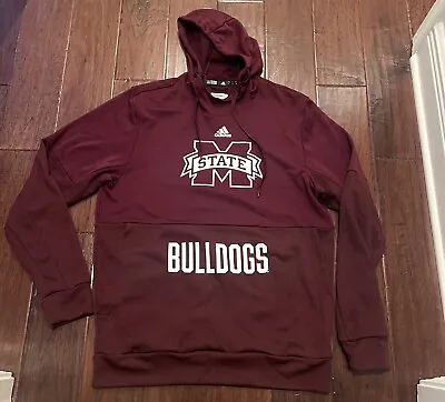 Mississippi State Maroon Bulldogs Adidas Team Issued Hoodie-Mens Size Large • $24.95