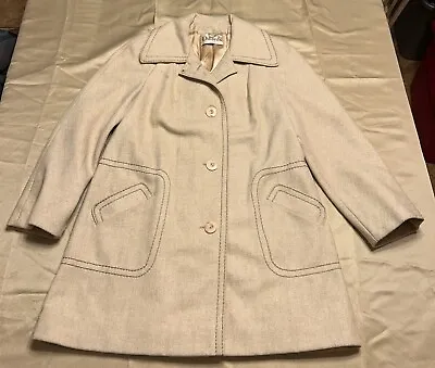 VINTAGE COUNTRY PACER Chic  WOOL COAT WOMENS MED 10  DILLARDS  RETRO USA • $9.99