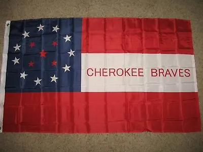 $9.88 • Buy Cherokee Braves Flag 3x5 Ft Indian Cavalry Civil War Historic Red White Blue