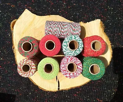 Cotton String/Bakers Twine- 2mm Width- Red/White/Green/Gold-Christmas Craft/tags • £1.99