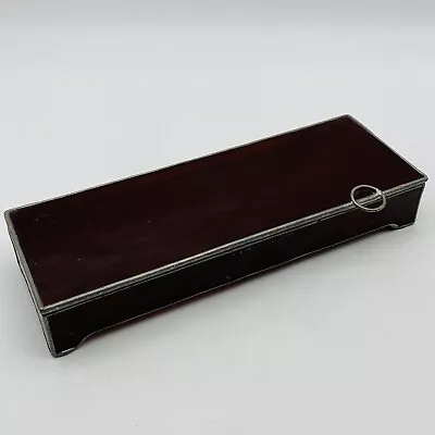 Vintage Burgundy Stained Glass Trinket Jewelry Box Hinged • $28
