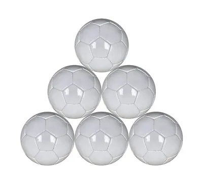 All White Plain Soccer Ball Mini For Practice And Kids Size 2 - Six Pack • $69