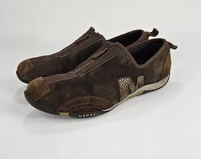 Merrell Barrado Brown Suede Zip Athletic Walking Women Casual Shoes Size 8 • $24.99