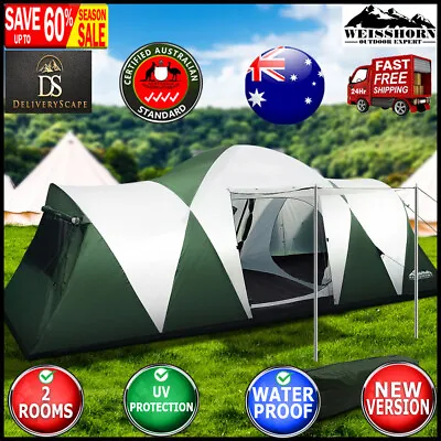 $211.14 • Buy Weisshorn Family Camping Tent 12 Person Hiking Beach Tents (3 Rooms) Green