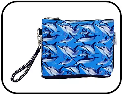 Guy Harvey  Dolphins ~GH5121 Artistic Canvas 9 X2 X7  Cosmetic Bag~Wristlet~ • $17.90