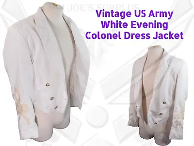 Vintage 1970s Army White Evening Dress Jacket Officer Colonel HC • $14.99