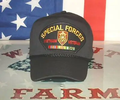 US Army Special Force Vietnam SOG Emblematic Trucker Military Black Ball Cap. • $15