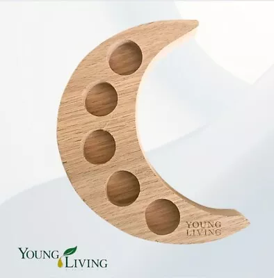 Young Living Wood Oils Holder Crescent Moon Shape Holds 5 Bottles 5 Ml NIB • $13.99