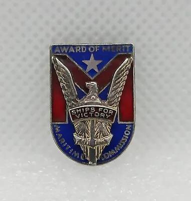 WWII Maritime Commission V For Victory Sterling Pin • $30