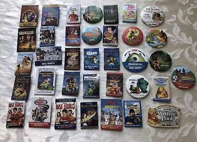 Lot Of 36 Movie Promotional Pins Buttons Pinbacks Promo Walmart Disney • $12.50