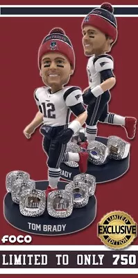 Tom Brady New England Patriots 6X Super Bowl Ring Base Exclusive Bobblehead • $374.99