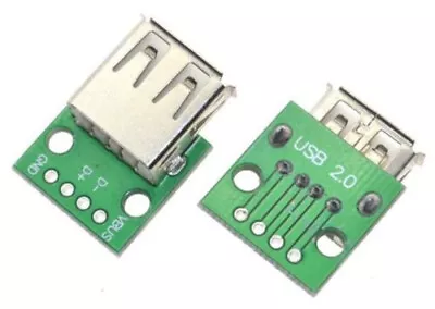 1 X USB Type A Female Socket Breakout Board 2.54mm Pitch Adapter Connector DIP • £1.95