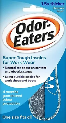 Odor Eaters Super Tuff Insoles 1 Pair Heavy Duty Work Wear Insoles • £6.99