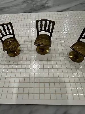 Vintage Miniature Brass Chairs Lot Set Of 3 • $9.99