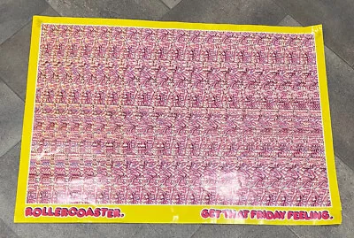 Vintage Cadbury Crunchie Rollercoaster Advertising Poster Original Magic Eye • £20