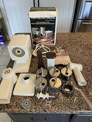 Moulinex The Kitchen Works Grinder Slicer Shred Grate Juicer Model 244 EUC • $52.64