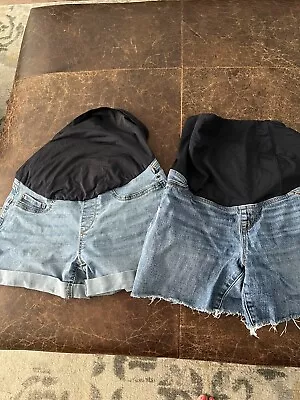 Lot Of 2 Ingrid & Isabel Side Panel Maternity Jean Shorts Size 6 New With Tags • $8