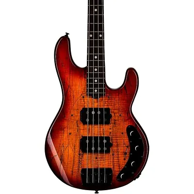 Sterling By Music Man StingRay RAY34 HH Spalted Maple Top Bass Blood Orange Brst • $1049.99