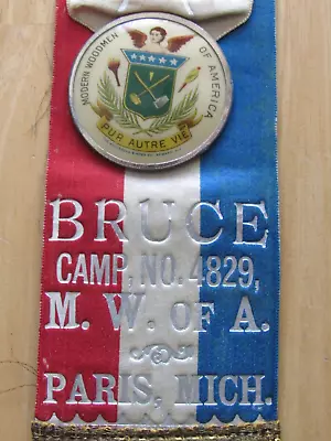 Mwa Modern Woodmen Of America Member Ribbon Medal Bruce Camp # 4829 Paris Mi • $16